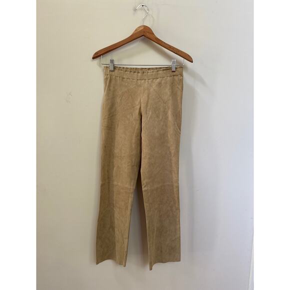 Stouls Paris High Rise Suede Pants Light Tan Size Medium...